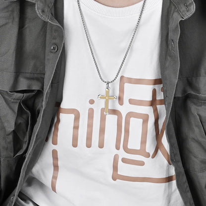 Hip-Hop Retro Cross 304 Stainless Steel Plating Inlay Zircon Men'S Pendant Necklace