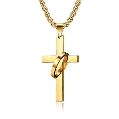 Hip-Hop Retro Cross 304 Stainless Steel Polishing Men'S Pendant Necklace