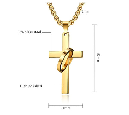 Hip-Hop Retro Cross 304 Stainless Steel Polishing Men'S Pendant Necklace