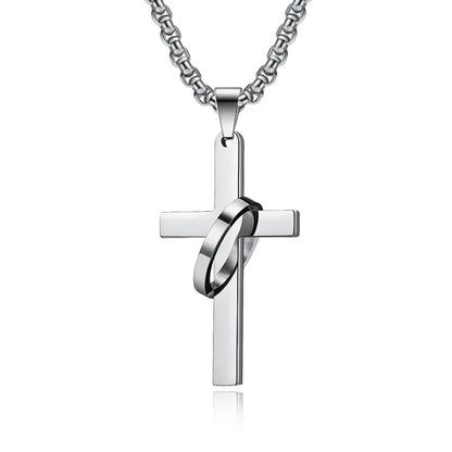 Hip-Hop Retro Cross 304 Stainless Steel Polishing Men'S Pendant Necklace