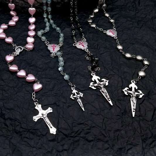 Hip-Hop Retro Cross Alloy Shell Wholesale Pendant Necklace