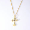 Wholesale Hip-Hop Retro Cross 304 Stainless Steel Copper Plating Inlay K Gold Plated Zircon Pendant Necklace