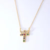 Wholesale Hip-Hop Retro Cross 304 Stainless Steel Copper Plating Inlay K Gold Plated Zircon Pendant Necklace