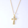 Wholesale Hip-Hop Retro Cross 304 Stainless Steel Copper Plating Inlay K Gold Plated Zircon Pendant Necklace