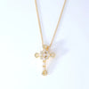 Wholesale Hip-Hop Retro Cross 304 Stainless Steel Copper Plating Inlay K Gold Plated Zircon Pendant Necklace