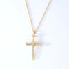 Wholesale Hip-Hop Retro Cross 304 Stainless Steel Copper Plating Inlay K Gold Plated Zircon Pendant Necklace