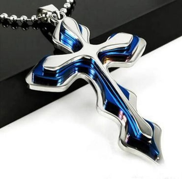 Hip-hop Retro Cross Metal Plating Gold Plated Men's Pendant Necklace