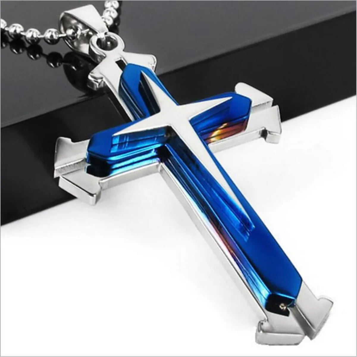 Hip-hop Retro Cross Metal Plating Gold Plated Men's Pendant Necklace