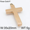 1 Piece Stainless Steel 18K Gold Plated Cross