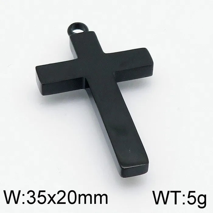 1 Piece Stainless Steel 18K Gold Plated Cross