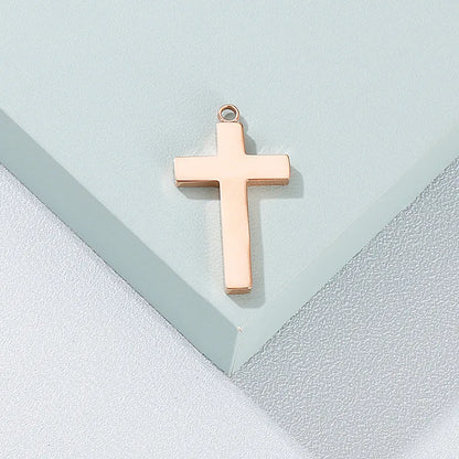 1 Piece Stainless Steel 18K Gold Plated Cross