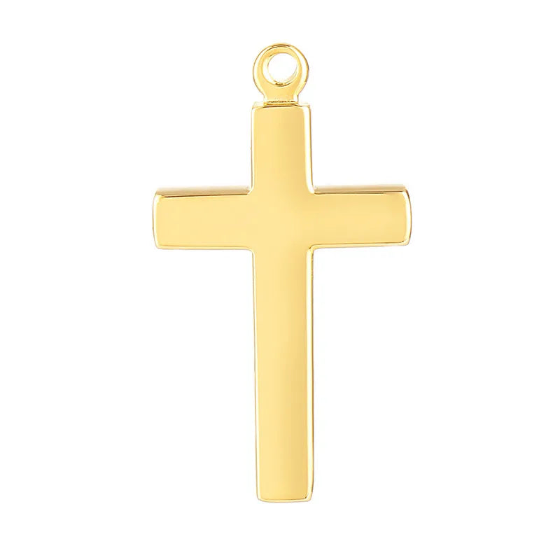 1 Piece Stainless Steel 18K Gold Plated Cross