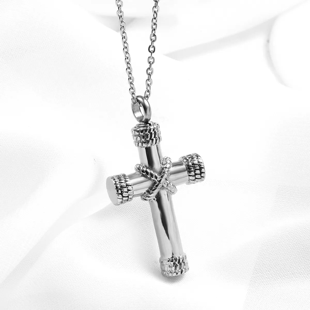 Hip-hop Retro Cross Stainless Steel Plating Gold Plated Pendant Necklace