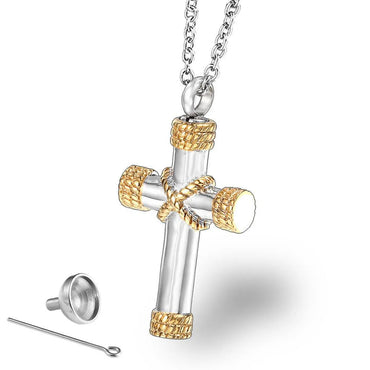 Hip-hop Retro Cross Stainless Steel Plating Gold Plated Pendant Necklace