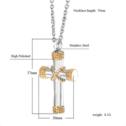 Hip-hop Retro Cross Stainless Steel Plating Gold Plated Pendant Necklace