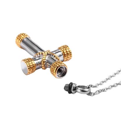 Hip-hop Retro Cross Stainless Steel Plating Gold Plated Pendant Necklace