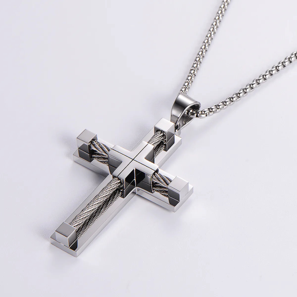 Hip-Hop Retro Cross Stainless Steel Plating Gold Plated Women'S Pendant Necklace