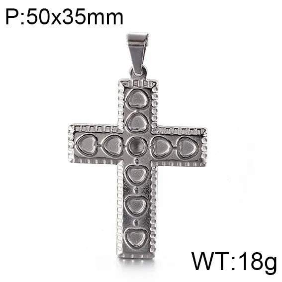 Hip-Hop Retro Cross Titanium Steel Plating Gold Plated Charms Jewelry Accessories