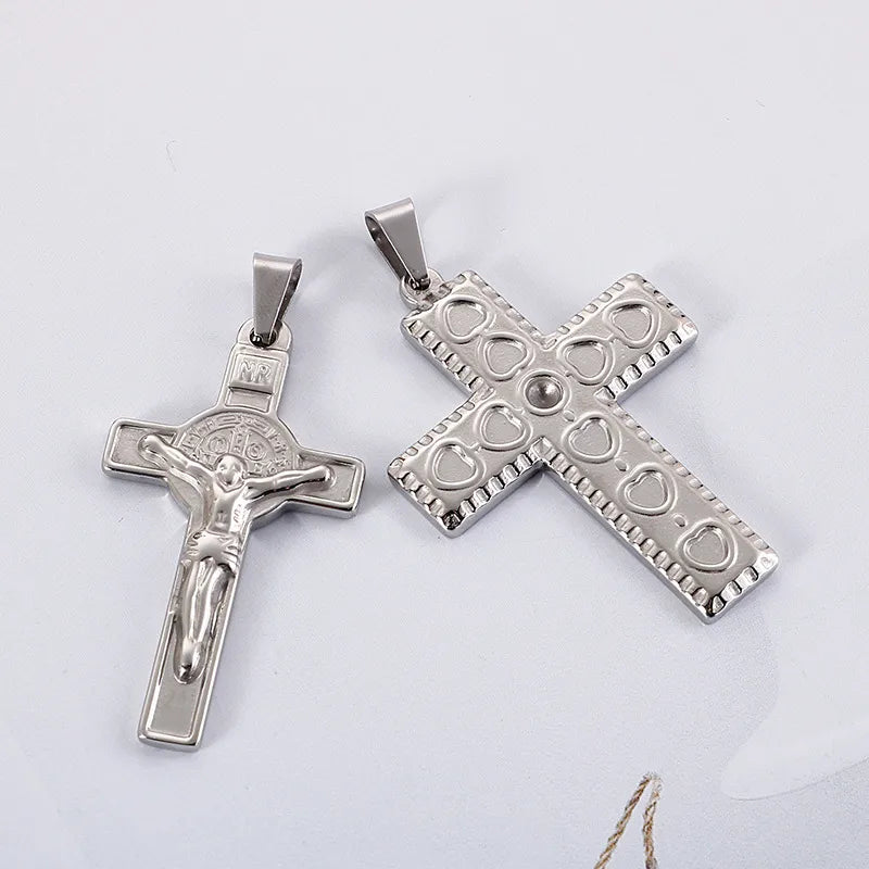 Hip-Hop Retro Cross Titanium Steel Plating Gold Plated Charms Jewelry Accessories