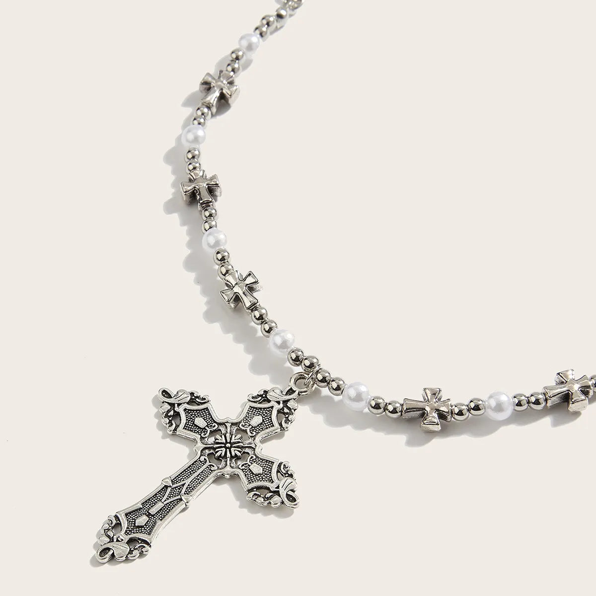 Hip-Hop Retro Cross Zinc Alloy Wholesale Pendant Necklace