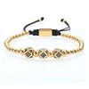 Hip-Hop Retro Crown Copper Inlay Zircon Men'S Bracelets