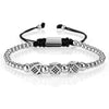 Hip-Hop Retro Crown Copper Inlay Zircon Men'S Bracelets