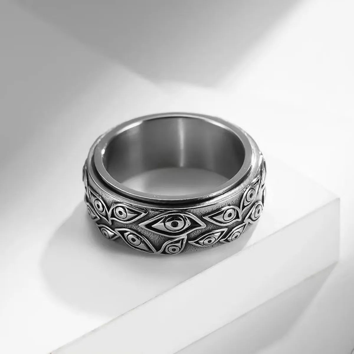 Hip-Hop Retro Eye Stainless Steel Plating Men'S Rings