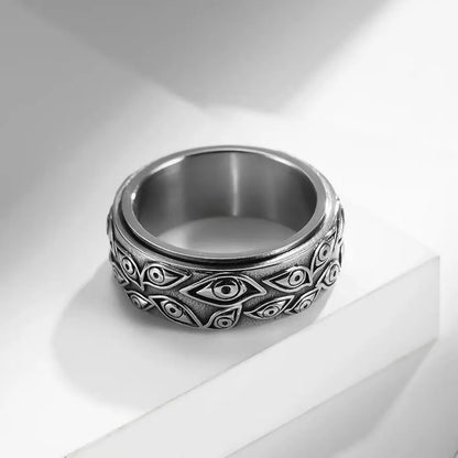 Hip-Hop Retro Eye Stainless Steel Plating Men'S Rings