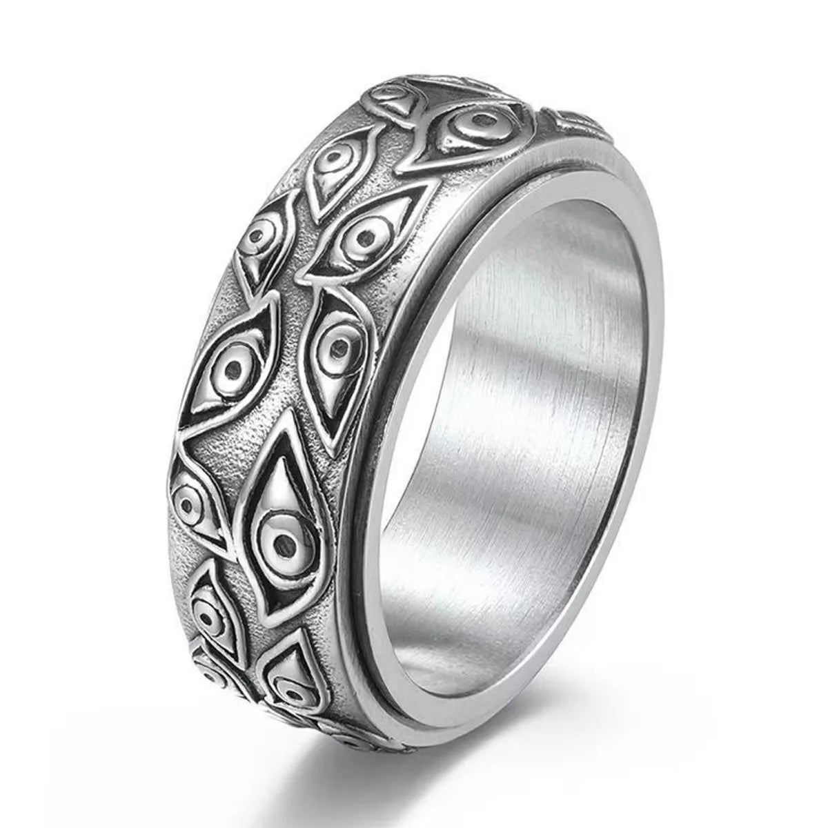 Hip-Hop Retro Eye Stainless Steel Plating Men'S Rings