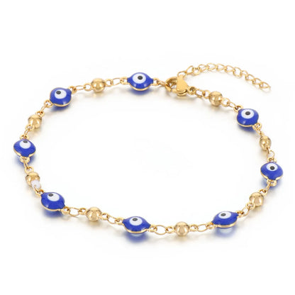 Hip-Hop Retro Eye Titanium Steel 18K Gold Plated Bracelets In Bulk