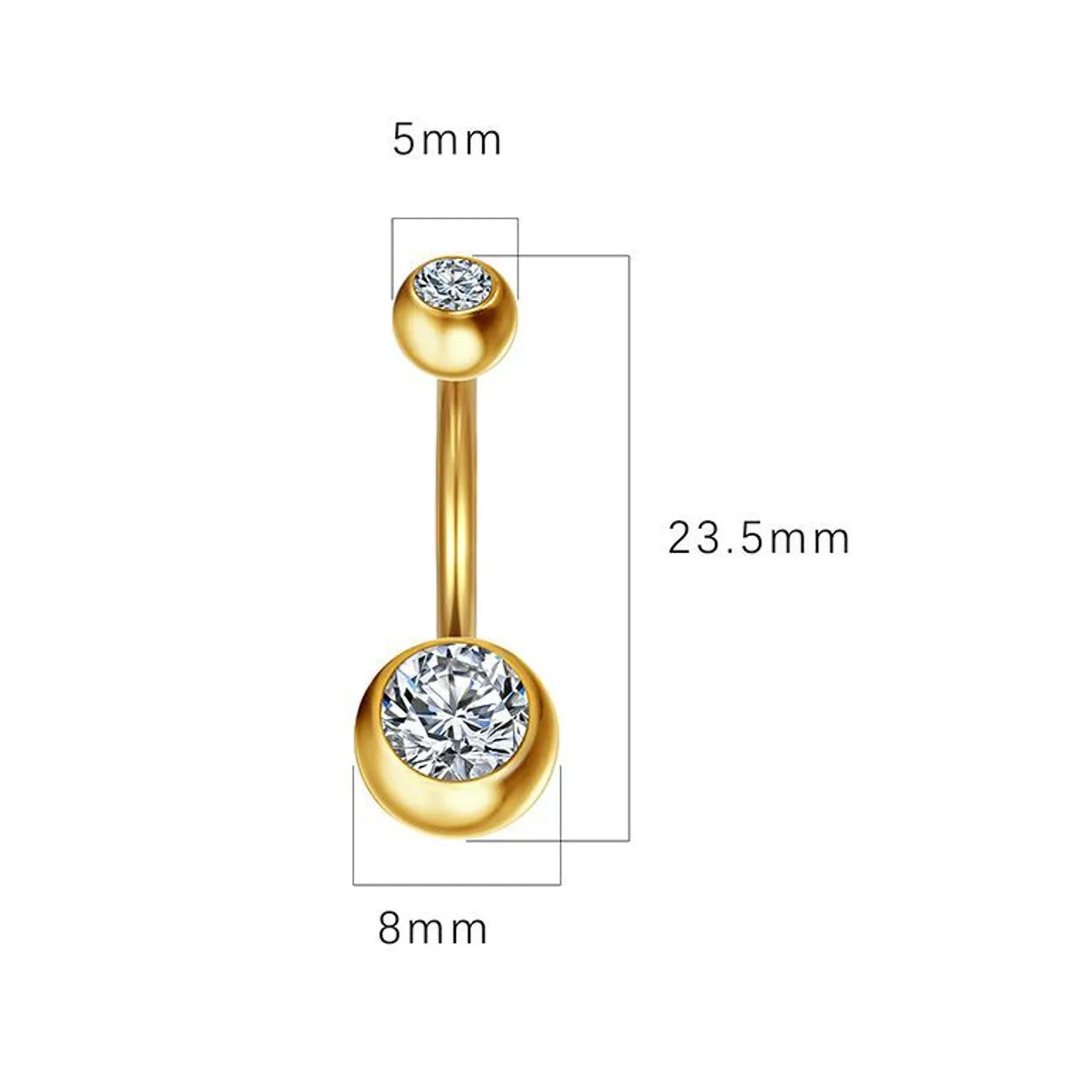 Hip-hop Retro Geometric Round Stainless Steel Belly Ring