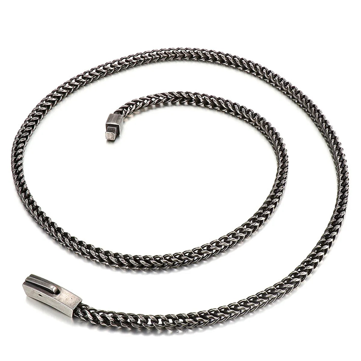 Hip-Hop Retro Geometric Solid Color Titanium Steel Plating Chain Men'S Necklace