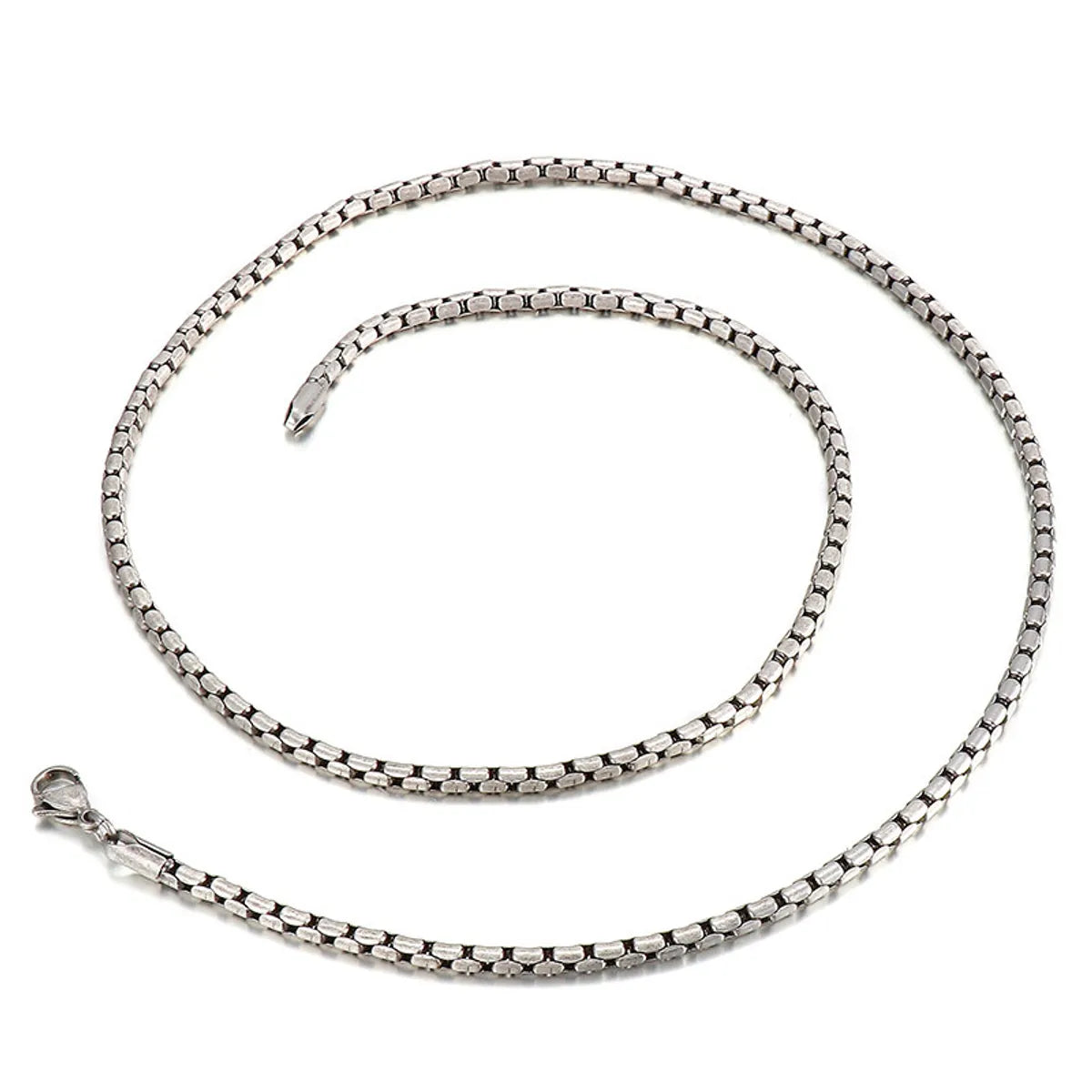 Hip-Hop Retro Geometric Solid Color Titanium Steel Plating Chain Men'S Necklace