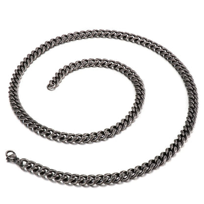 Hip-Hop Retro Geometric Solid Color Titanium Steel Plating Chain Men'S Necklace