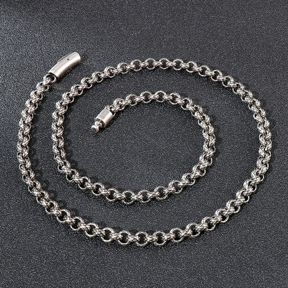 Hip-Hop Retro Geometric Solid Color Titanium Steel Plating Chain Men'S Necklace