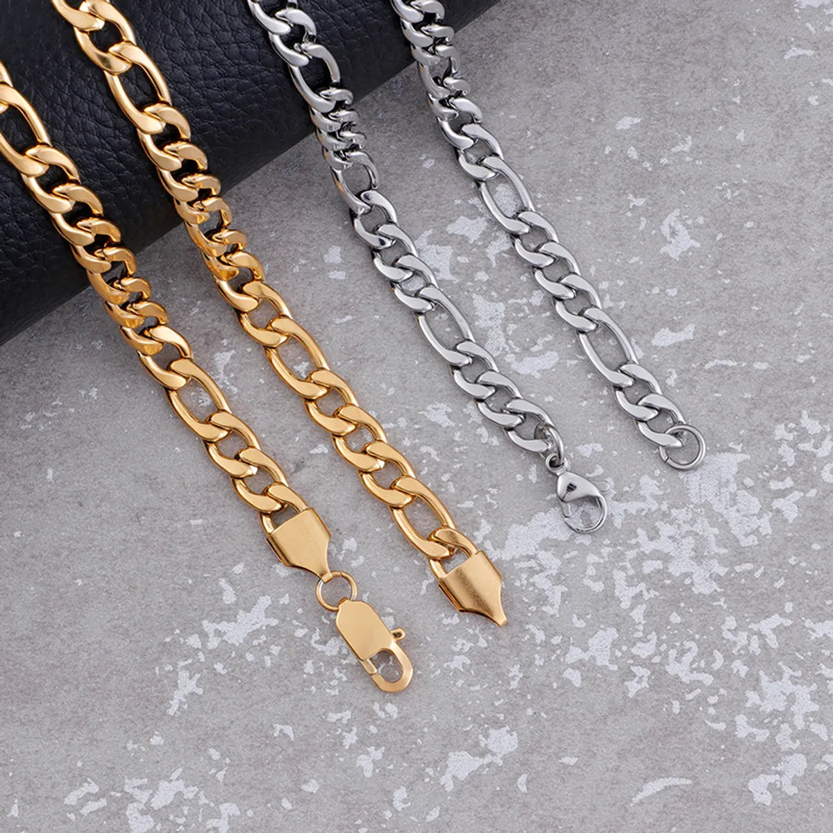 Hip-Hop Retro Geometric Solid Color Titanium Steel Plating Chain 18K Gold Plated Unisex Necklace