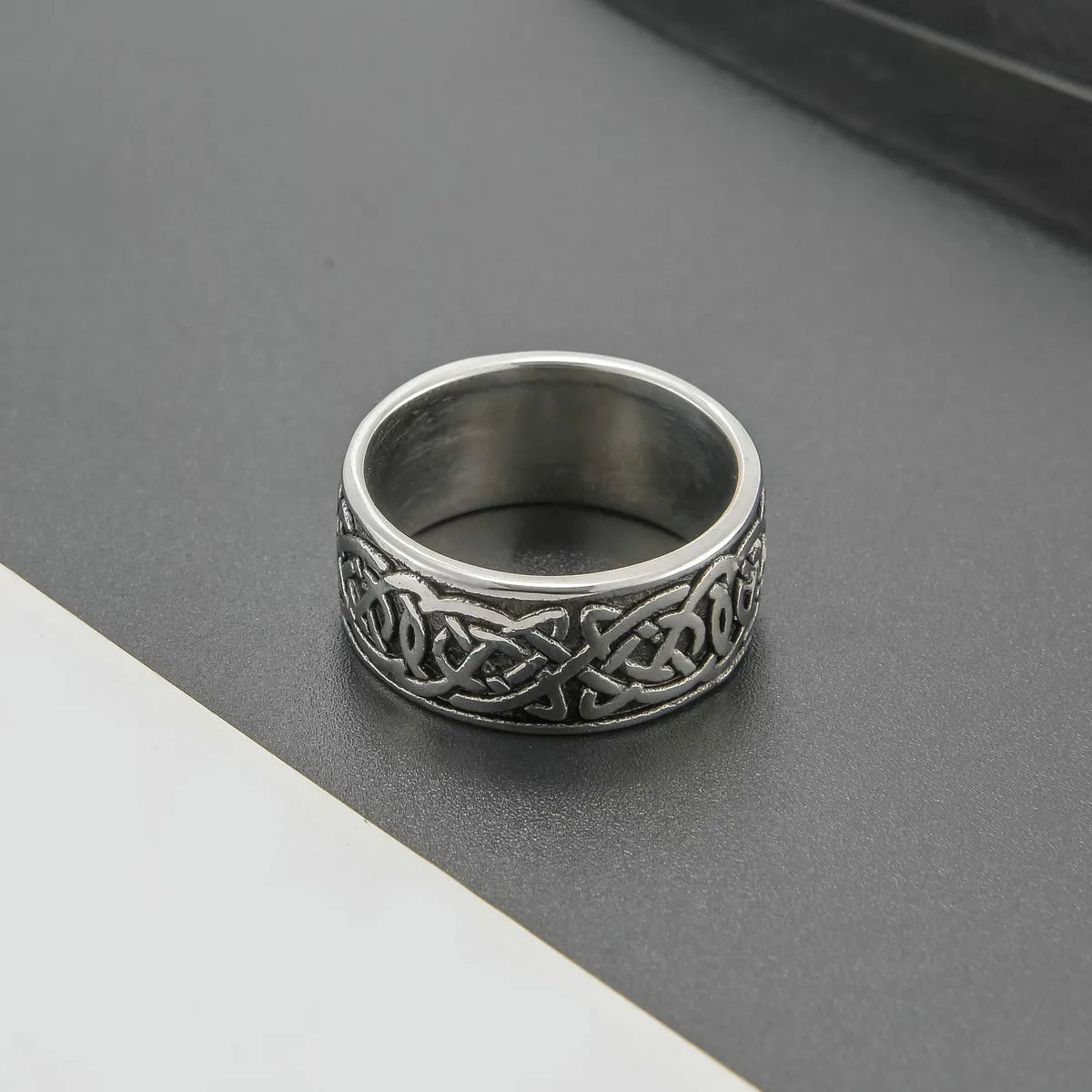 Hip-Hop Retro Geometric Stainless Steel Men'S Rings