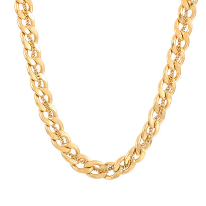 Hip-Hop Retro Geometric Stainless Steel Plating Chain 18K Gold Plated Men'S Necklace