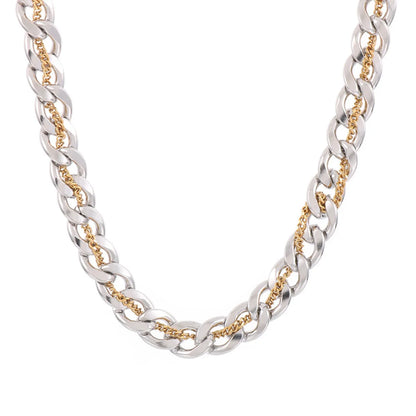 Hip-Hop Retro Geometric Stainless Steel Plating Chain 18K Gold Plated Men'S Necklace