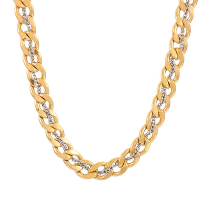 Hip-Hop Retro Geometric Stainless Steel Plating Chain 18K Gold Plated Men'S Necklace