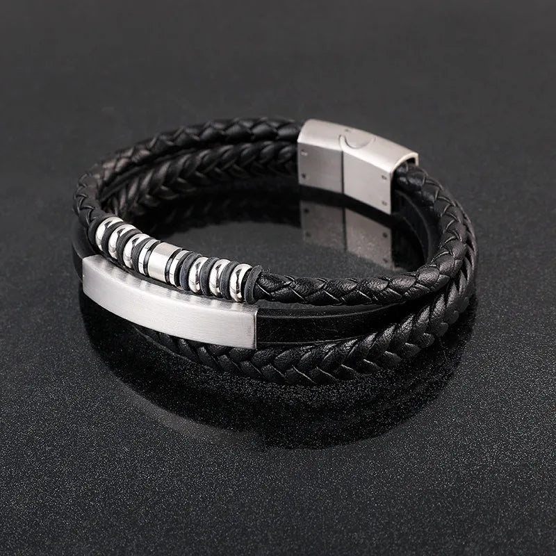 Hip-Hop Retro Geometric Stainless Steel Polishing Men'S Bangle