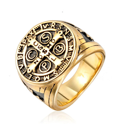 Hip-Hop Retro Geometric Stainless Steel Polishing None 18K Gold Plated Men'S Rings