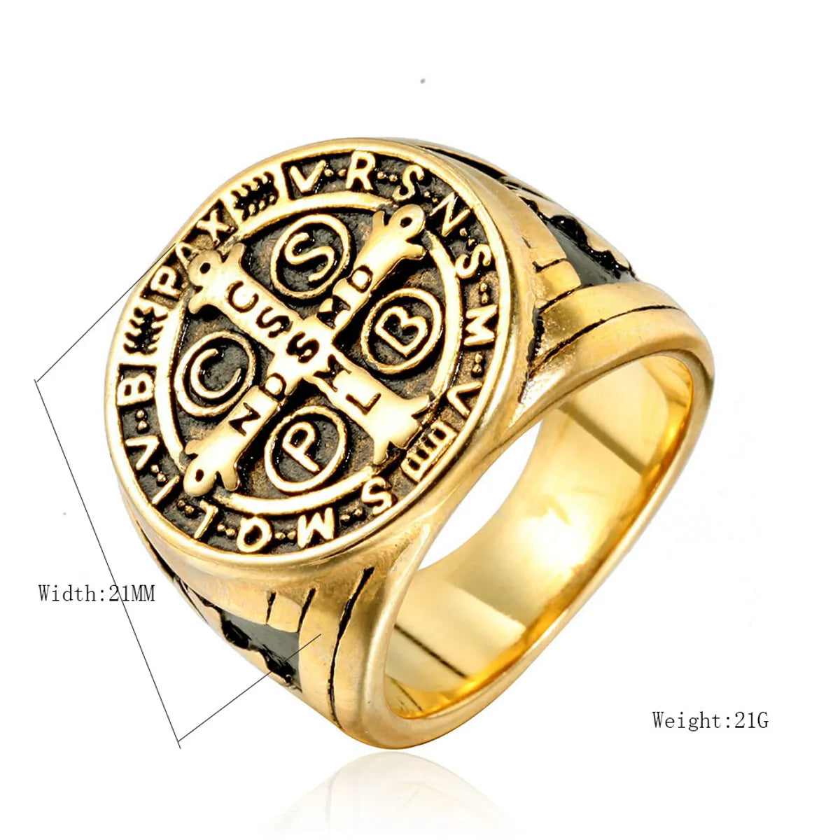 Hip-Hop Retro Geometric Stainless Steel Polishing None 18K Gold Plated Men'S Rings