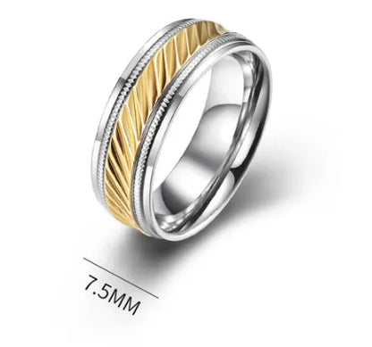 Hip-Hop Retro Geometric Titanium Steel Plating Men'S Rings