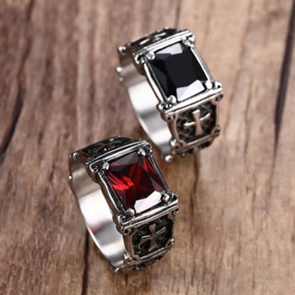 Hip-Hop Retro Geometric Zinc Alloy Inlay Zircon Men'S Rings