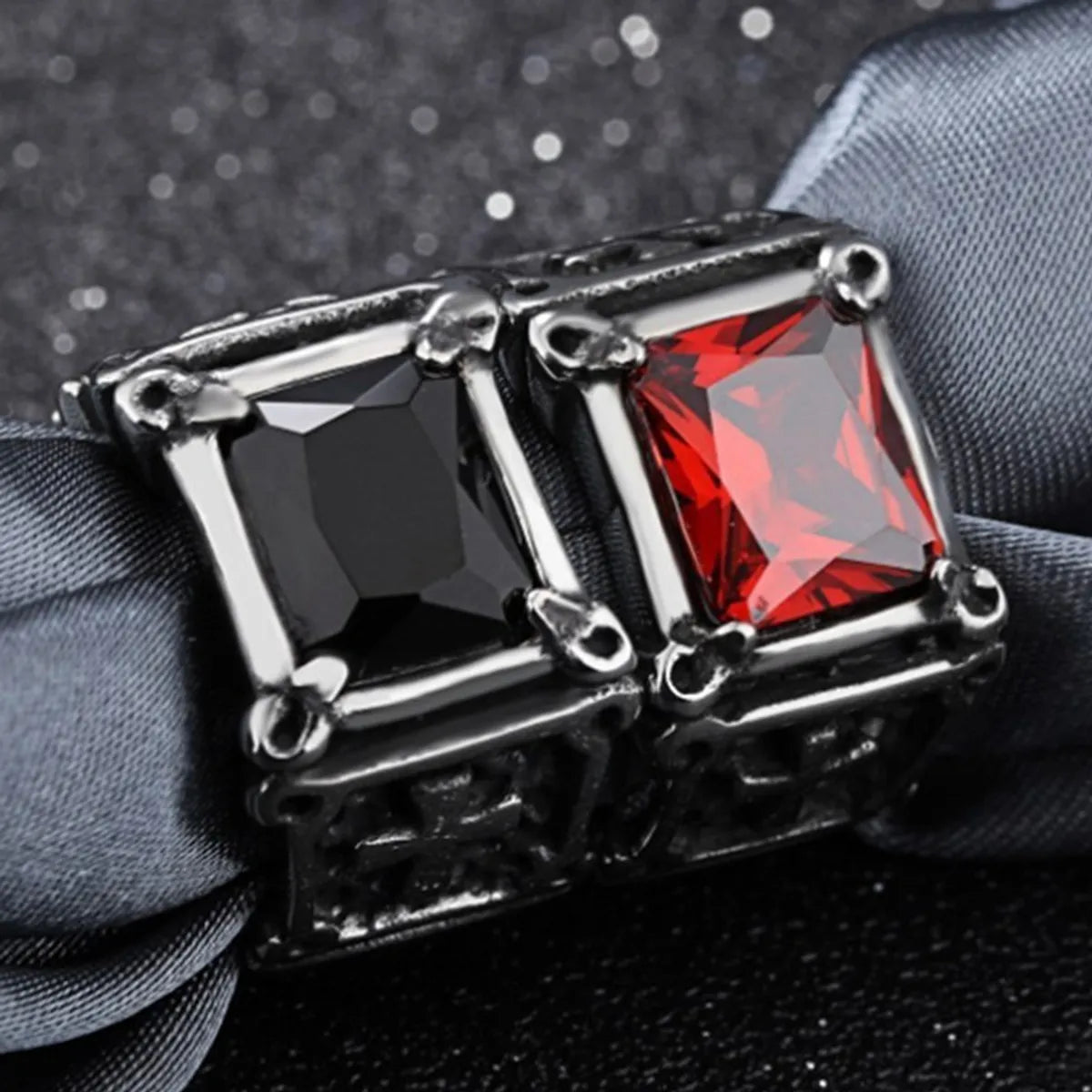 Hip-Hop Retro Geometric Zinc Alloy Inlay Zircon Men'S Rings