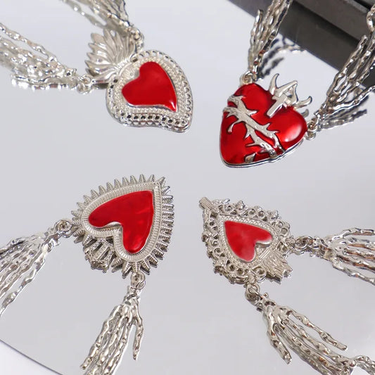 Hip-Hop Retro Heart Shape Alloy Wholesale Pendant Necklace