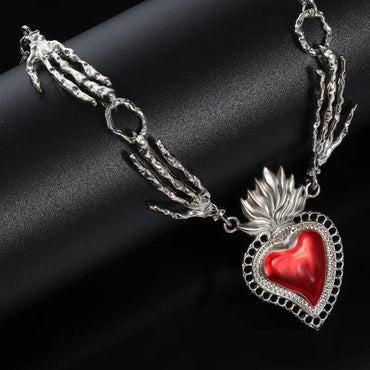 Hip-Hop Retro Heart Shape Alloy Wholesale Pendant Necklace