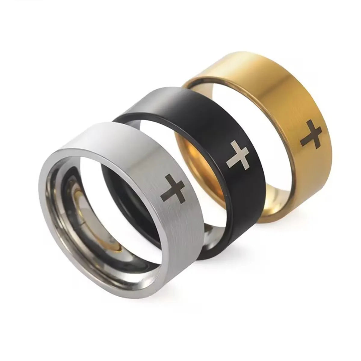 Hip-Hop Retro Heart Shape Titanium Steel Plating Gold Plated Men'S Rings