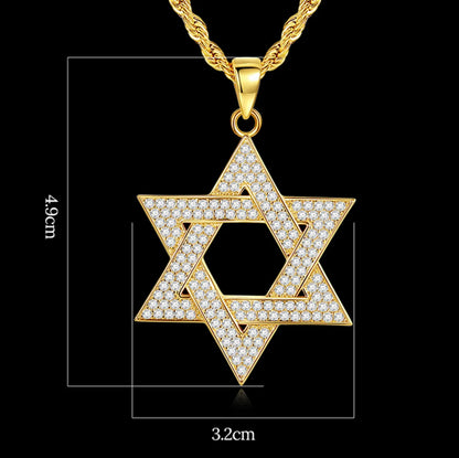 Hip-Hop Retro Hexagram Geometric Alloy Wholesale Pendant Necklace